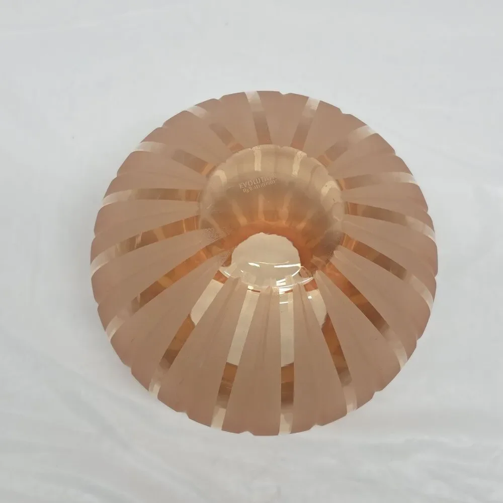 Vintage Waterford Evolution Blush Amber Striped Round Vase 5.25